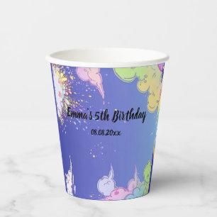 Customisable Rainbow Sky Birthday Party Decor Paper Cups