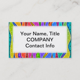 Customisable RAINBOW STRIPES BUSINESS CARDS