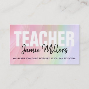 Customisable Rainbow Teacher Business Cards