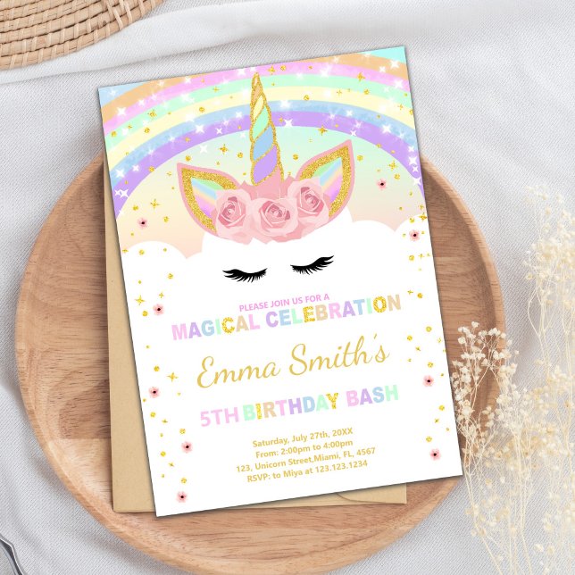 Customisable Rainbow Unicorn Postcards (Rainbow Unicorn post Cards)