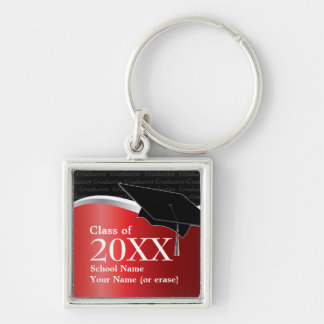 Customisable Red and Black Graduation Keychain