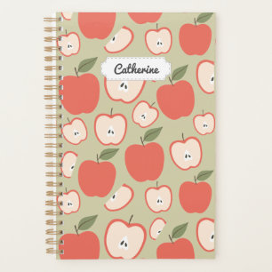 Customisable Red Apple Seamless Pattern Planner