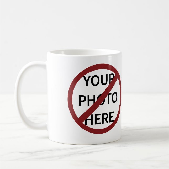 Customisable Red Ban Circle No Symbol Coffee Mug (Left)