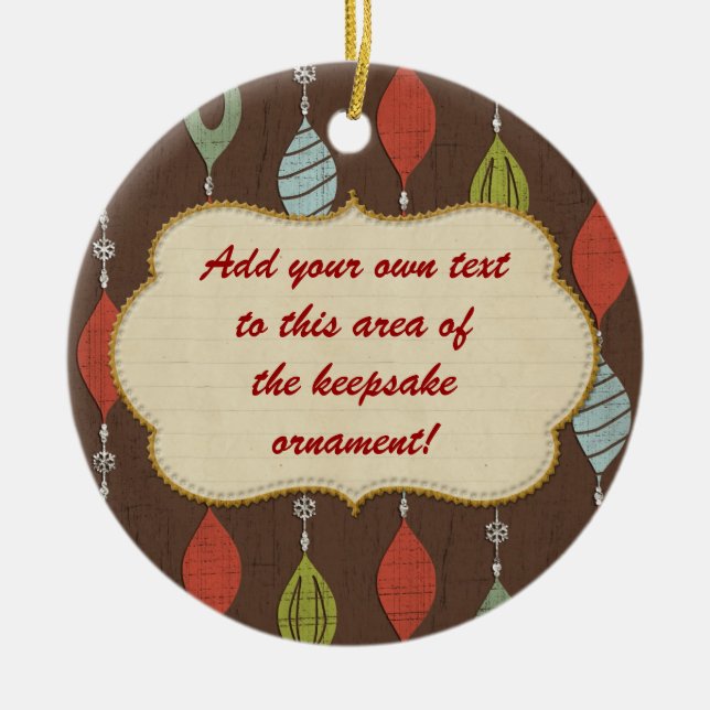 Customisable Red Bird Keepsake  Ornament (Front)