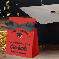 Customisable Red Black Graduation Party