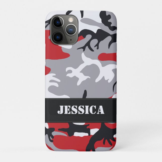 Customisable Red Camo iPhone 4 Case (Back)