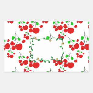 Customisable red cherry pattern accessories LeahG Rectangular Sticker
