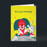 Customisable Red Clown Greeting Card<br><div class="desc">Customisable creepy clown greeting card.  Custom restored,  high quality vintage clown image.</div>