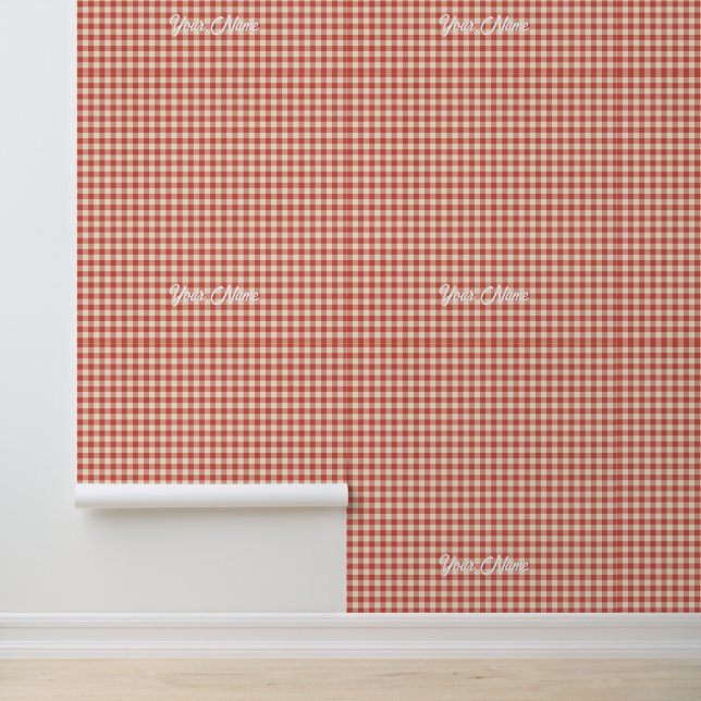 Customisable Red Gingham Wallpaper - Personalised  (Application)
