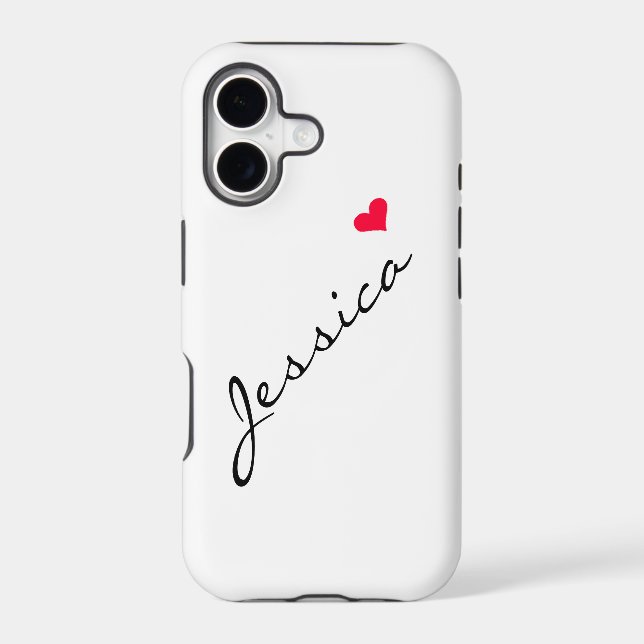 Customisable Red Heart iPhone Case (Back)