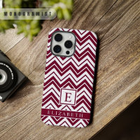 Customisable Red Maroon Dark Pink White Chevron 