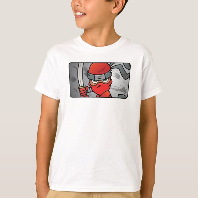 Customisable Red Ninja Design T-Shirt (Front)