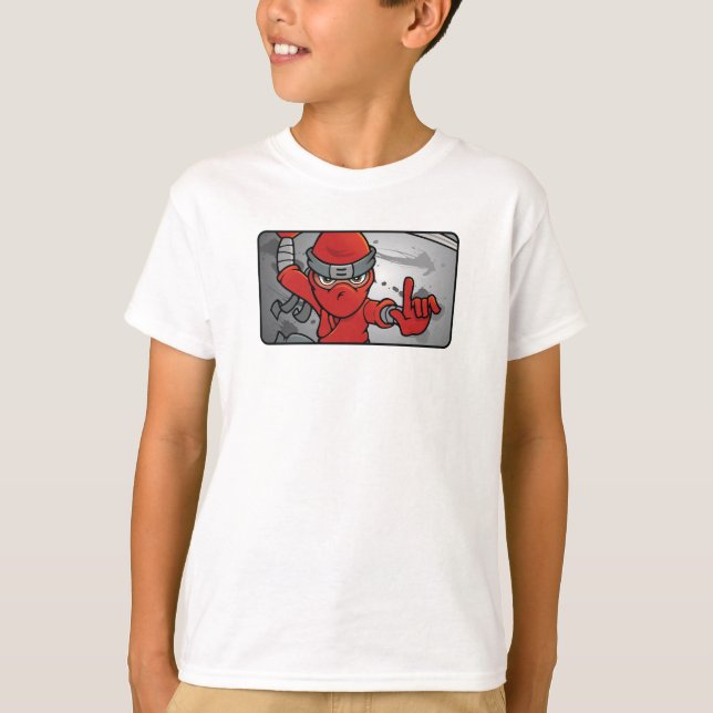 Customisable Red Ninja Design T-Shirt (Front)