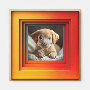 Customisable Red Orange Sunset Gradient Frame Magnet