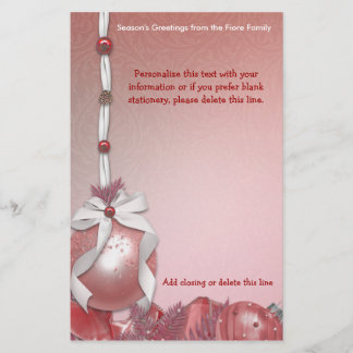 Customisable Red Ornaments Stationery
