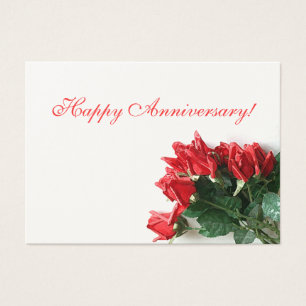 Customisable Red Rose Floral Anniversary Gift Tags
