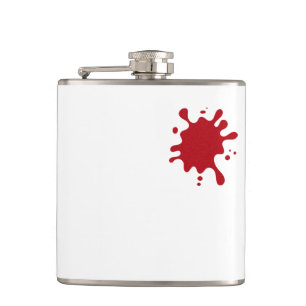 Customisable Red Splash Flask 6 oz