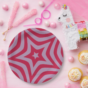 Customisable Red Star Paper Plates