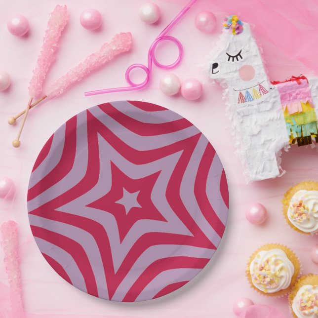 Customisable Red Star Paper Plates (Party)