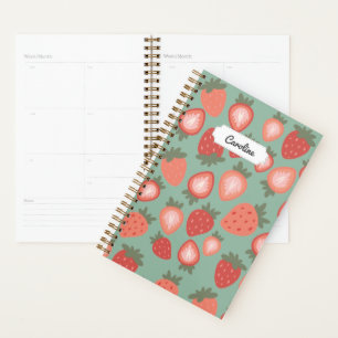 Customisable Red Strawberry Seamless Pattern Planner