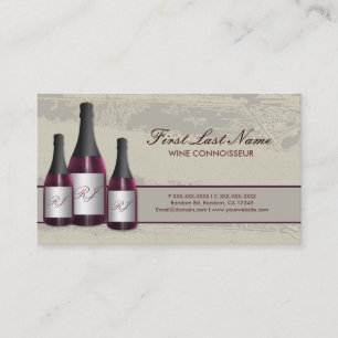 Customisable red wine bottle business cards
