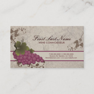 Customisable red wine vine business cards