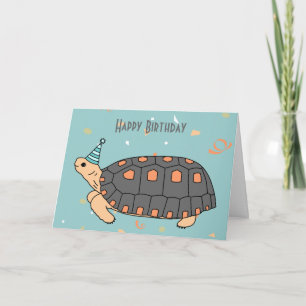 Customisable Redfoot Tortoise Birthday Card 4