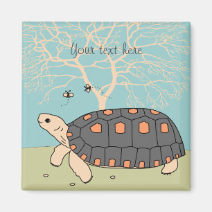 Customisable Redfoot Tortoise Magnet