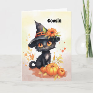 Customisable Relationship Sweet Halloween Cat Card