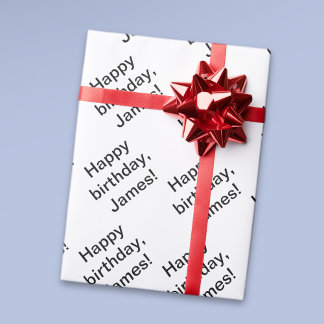 Customisable Repeating Happy Birthday (any name) Wrapping Paper