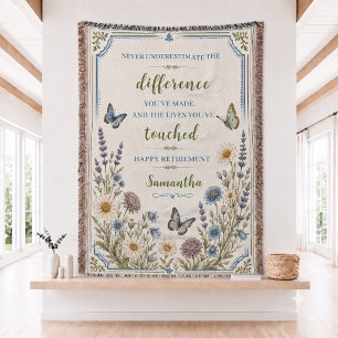 Customisable Retirement Woven Throw Blanket