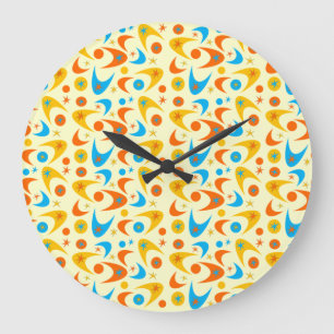 Customisable Retro Bommerangs Large Clock