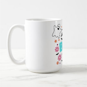 Customisable Retro Boo Halloween Floral Design Coffee Mug