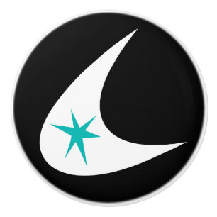 Customisable Retro Boomerang Ceramic Knob