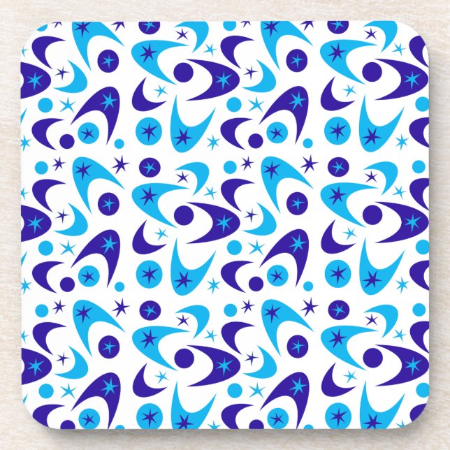 Customisable Retro Boomerangs & Starbursts Coaster (Front)