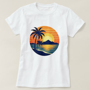 Customisable retro bright tropical scenery T-Shirt