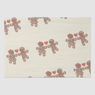 Customisable Retro Cartoon Xmas Gingerbread Tissue Paper