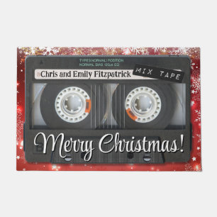 Customisable Retro Cassette Tape Christmas Doormat