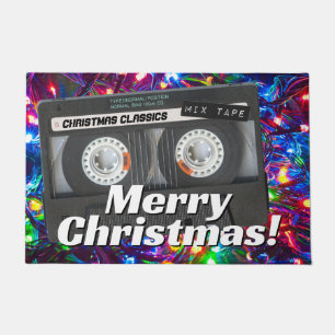 Customisable Retro Cassette Tape Christmas Doormat
