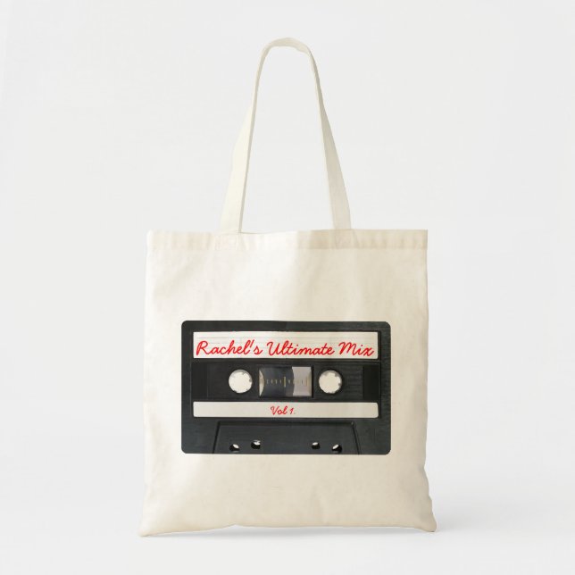 Customisable Retro Cassette Tape Tote Bag (Front)