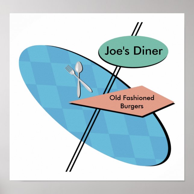 Customisable Retro Diner 50s Posters - Cool (Front)