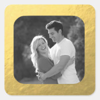 Customisable Retro Glamourous Gold Photo Stickers