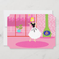 Customisable Retro In the Pink Invitation