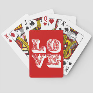 Customisable Retro LOVE Square Playing Cards