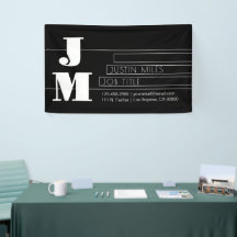 Customisable Retro-modern Black & White Monogram