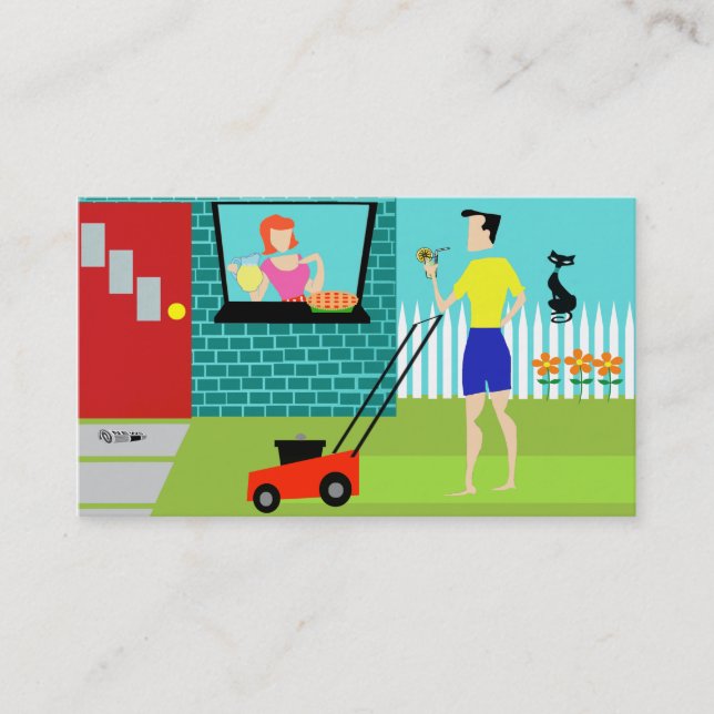 Customisable Retro Saturday Morning Business Cards (Front)