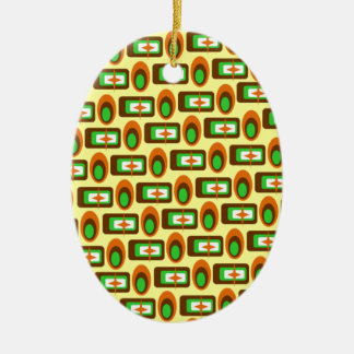 Customisable Retro Shapes Ceramic Tree Decoration