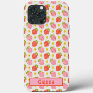 Customisable Retro Strawberry and Daisy iPhone 13 Pro Max Case