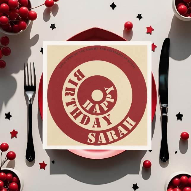 Customisable Retro Vinyl Sleeve Paper Napkins (Creator Uploaded)