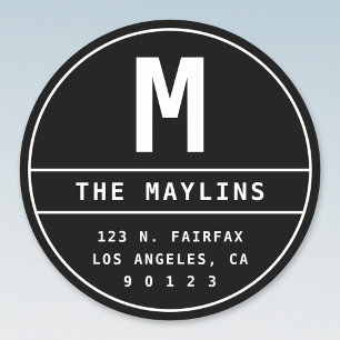 Customisable Return Address Label with Monogram
